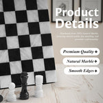 12 Inches Black & White Borderless Chess Set