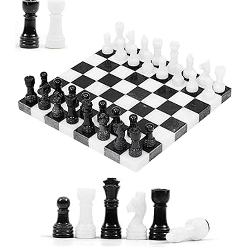 10 Inches Black & White Borderless Chess Set