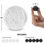 10 Inches Black and White Marble Tic Tac Toe Set