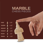 Coral and Red Signature 15 Inches Premium Quality Marble Chess Set