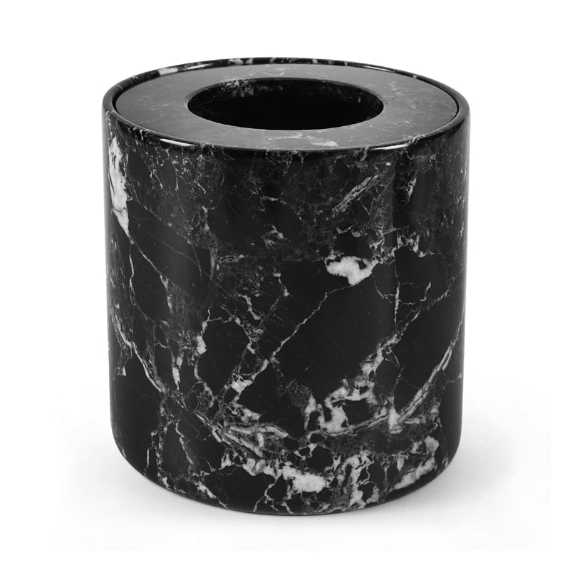 Marble Round Trash Can with Cap