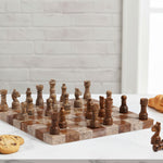 10 Inches Red & Coral Borderless Chess Set