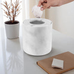 Marble Round Trash Can with Cap