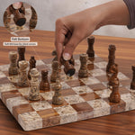 10 Inches Red & Coral Borderless Chess Set
