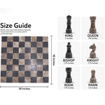 10 Inches Black & Oceanic Borderless Chess Set
