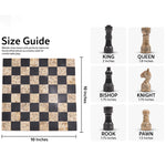 10 Inches Black & Coral Borderless Chess Set