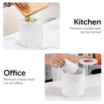 Marble Round Trash Can with Cap