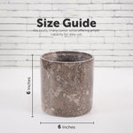 Marble Round Trash Can with Cap