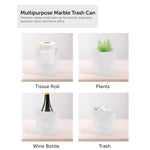 Marble Round Trash Can with Cap