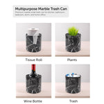 Marble Round Trash Can with Cap