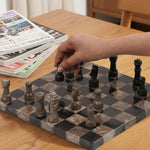 10 Inches Black & Oceanic Borderless Chess Set