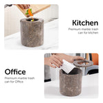 Marble Round Trash Can with Cap