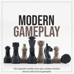 12" Chess Set Black & Oceanic