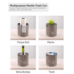 Marble Round Trash Can with Cap