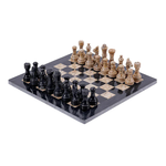 Black and Coral Marble Chess Board Game Set fancy