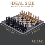 Black and Coral Marble Chess Board Game Set fancy