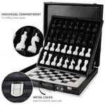 15" Black & Fossil Coral Chess Set