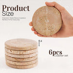 Marble Coaster Plates Set - Round