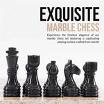 15 Inches Coral and Black Marble Chess Set