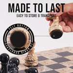 15 Inches Coral and Black Marble Chess Set