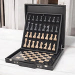 Black & Coral 12"Chess Set