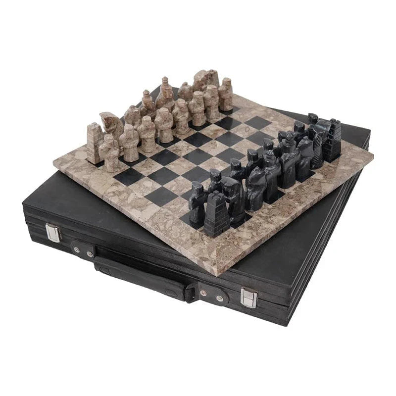 15Inch Signature Chess Set Oceanic and Black