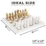 White & Green onyx 12" Chess Set