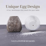 Marble Salt and Pepper Egg Shape Set Of 2