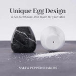 Marble Salt and Pepper Egg Shape Set Of 2