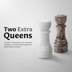 Get 2 extra queens for 12 inches white and oceanic borderless chess set