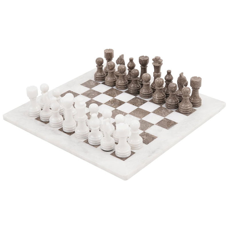 White and Grey Oceanic 15Inch Chess Set